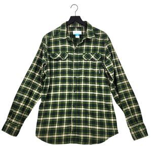 Columbia Men's Button Flannel Shirt Omni-Wick Size Medium Plaid Outdoors Hiking